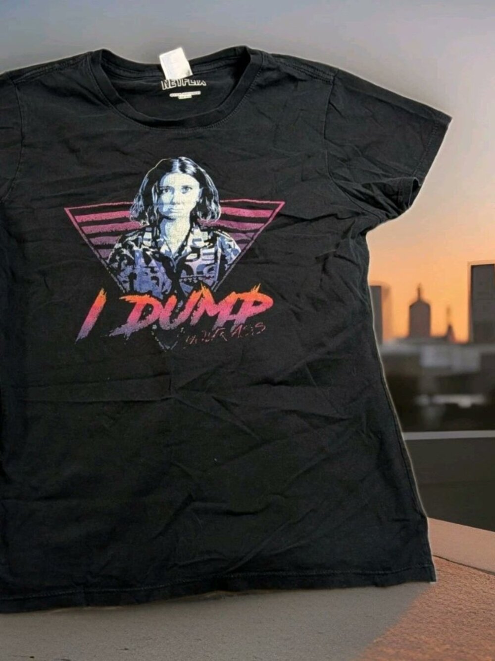 Stranger things t shirt Eleven Elle I Dump Your Ass Med Retro Theme Sz M